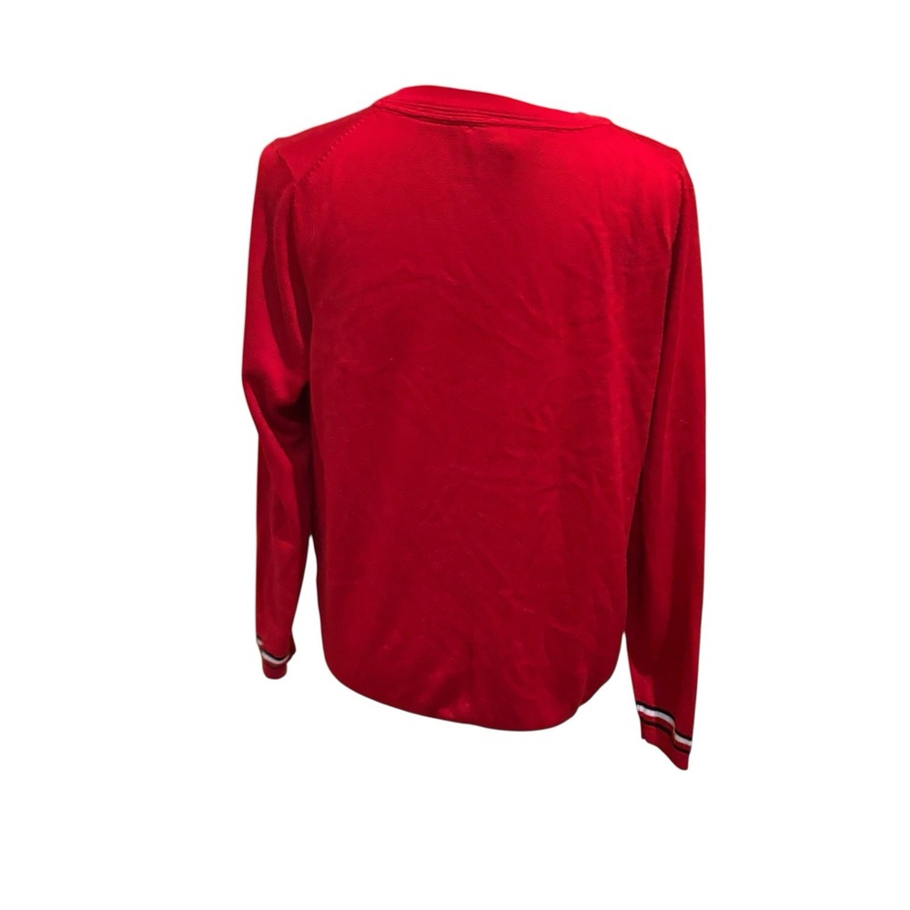 Tommy Hilfiger Women's Red Terrier Dog Crewneck Sweater Preppy Knit Size L - Picture 2 of 6